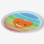 幸せなハート ペーパープレート (アングル)