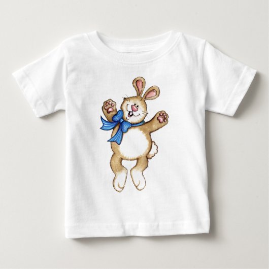 幸せなバニー-幼児Tシャツ ベビーTシャツ (正面)