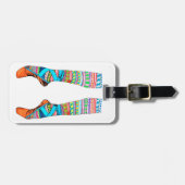 幸せなバレエのラベル ラゲッジタグ (正面横)