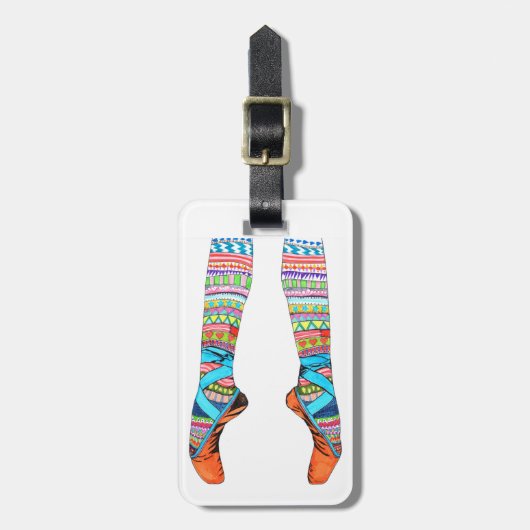 幸せなバレエのラベル ラゲッジタグ (正面縦)