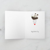 幸せなバレンタインのかわいこちゃんのPatootieのおもしろいのパンダくま シーズンカード (内部)