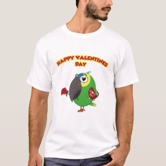 幸せなバレンタインのオウム Tシャツ