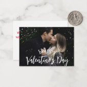 幸せなバレンタインのカップルの写真スタイリッシュ ノートカード (正面/裏面インサイチュ)