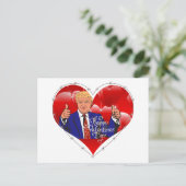幸せなバレンタインのドナルドトランプ シーズンポストカード (スタンド正面)