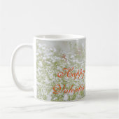 幸せなバレンタインのロマンチックなケシの花のマグ コーヒーマグカップ (左)