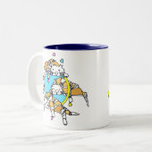 幸せなバレンタインの日オレンジ虎猫 ツートーンマグカップ (正面左)