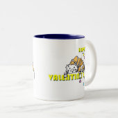 幸せなバレンタインの日オレンジ虎猫 ツートーンマグカップ (正面右)