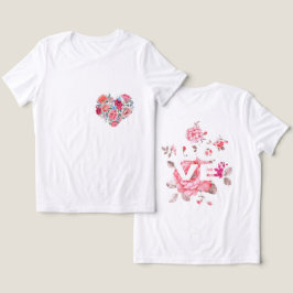 幸せなバレンタインの日，ピンクと赤，赤いハート，バレンタイン トライブレンドＴシャツ