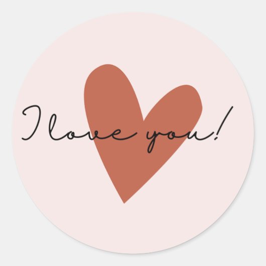 幸せなバレンタインの日，ピンクと赤，赤いハート，バレンタイン ラウンドシール (正面)