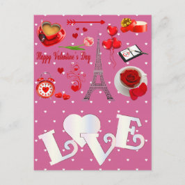 幸せなバレンタインの背景ハート ポストカード