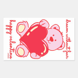 幸せなバレンタインの贈り物を恐れずに夢見る 長方形シール