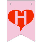 幸せなバレンタインの赤いハートのピンクの旗布の旗 バンティングフラッグ (第1の旗)