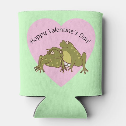 幸せなバレンタインデーおもしろいホッピーのカエルの恋 缶クーラー (裏面)