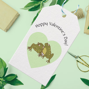幸せなバレンタインデーかわいいカエルを恋に ギフトタグ