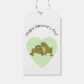 幸せなバレンタインデーかわいいカエルを恋に ギフトタグ (正面)