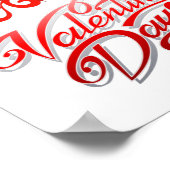 幸せなバレンタインデーと赤いハート ポスター (角)