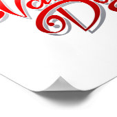 幸せなバレンタインデーと赤いハート ポスター (角)