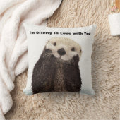 幸せなバレンタインデーのおもしろいなカワウソ クッション (ブランケット)