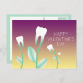 幸せなバレンタインデーの花盛りの歯 シーズンポストカード (正面/裏面)