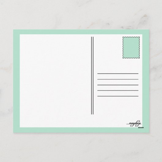 幸せなバレンタインデーの花盛りの歯 シーズンポストカード (裏面)