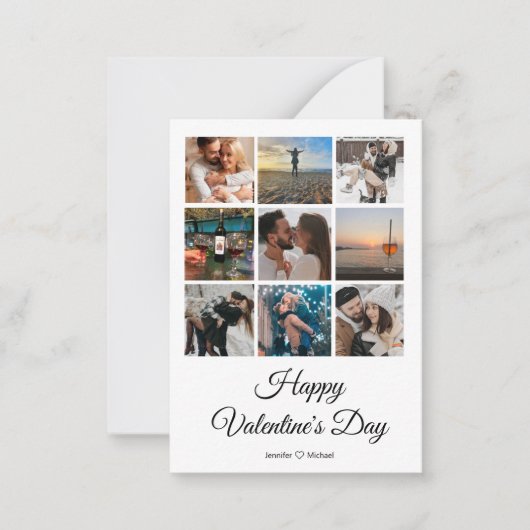 幸せなバレンタインデー9写真集パーソナライズされた ノートカード (正面)