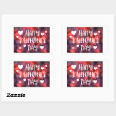 幸せなバレンタインデー《写真》ぼけ味 長方形シール (シート)