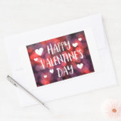 幸せなバレンタインデー《写真》ぼけ味 長方形シール (封筒)