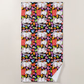 幸せなバレンタイン ビーチタオル (正面)