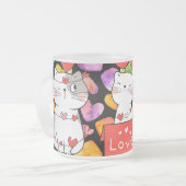 幸せなバレンタイン フロストグラスマグカップ (正面左)