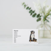 幸せなバーニーズ・マウンテン・ドッグの名刺 名刺 (スタンド正面)