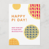 「幸せなパイの日だ!」 おいしいパイ(e) |ピンクパイの日の投稿 ポストカード (正面)