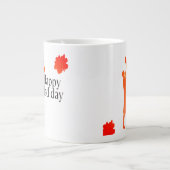 幸せなパパデイマグ – 父と子シルエットギフト ジャンボコーヒーマグカップ (正面)