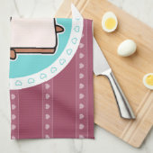 幸せなパンの切れ キッチンタオル (四つ折り)