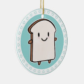 幸せなパンの切れ セラミックオーナメント (右)