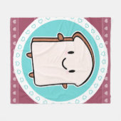 幸せなパンの切れ フリースブランケット (正面(横))