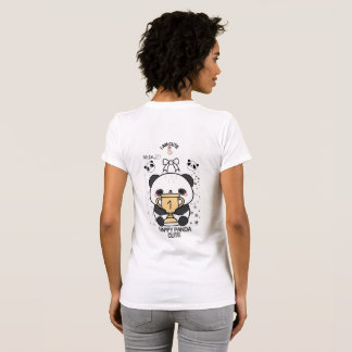 幸せなパンダのキュートなTシャツ – 愛らしい笑顔のパンダ Tシャツ