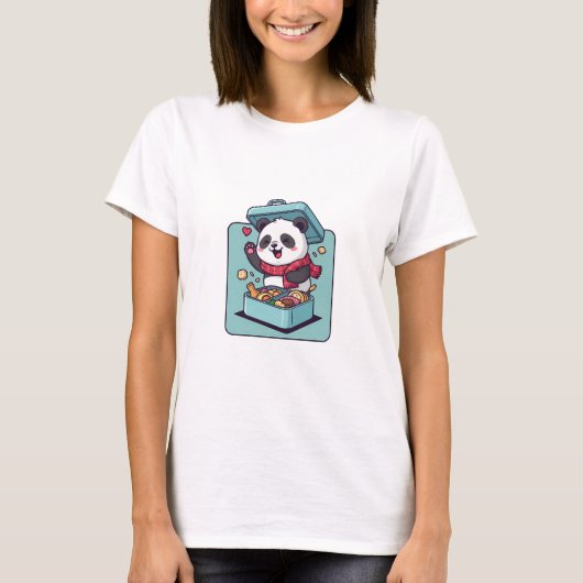 幸せなパンダのランチボックス Tシャツ (正面)