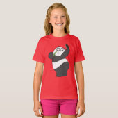幸せなパンダの竹ダンス 子供Tシャツ Tシャツ (正面フル)