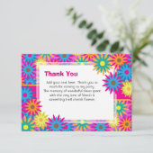 幸せなヒッピーのフラワーパワーはノート感謝していしています サンキューカード (スタンド正面)