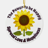 幸せなヒマワリのオーナメント セラミックオーナメント (正面)