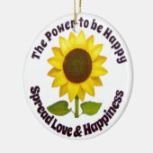 幸せなヒマワリのオーナメント セラミックオーナメント (左)