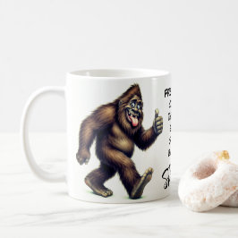 幸せなビッグフット サスクワッチ 朝のコーヒー コーヒーマグカップ