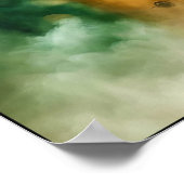 幸せなビンテージの水彩画のピエロの笑顔 ポスター (角)