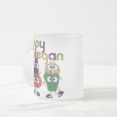 幸せなビーガン フロストグラスマグカップ (正面左)