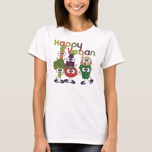 幸せなビーガン Tシャツ (正面)