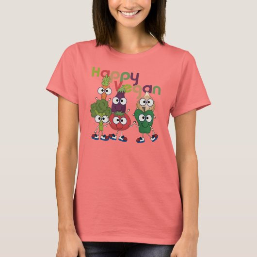 幸せなビーガン Tシャツ (正面)