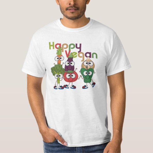 幸せなビーガン Tシャツ (正面)
