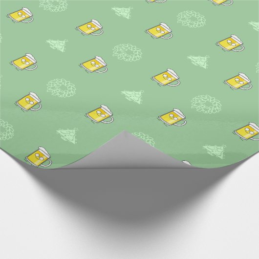 幸せなビールのジョッキのジョッキの泡によって飲まれる幸せなアルコール ラッピングペーパー (角)