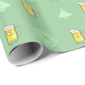 幸せなビールのジョッキのジョッキの泡によって飲まれる幸せなアルコール ラッピングペーパー (ロールコーナー)