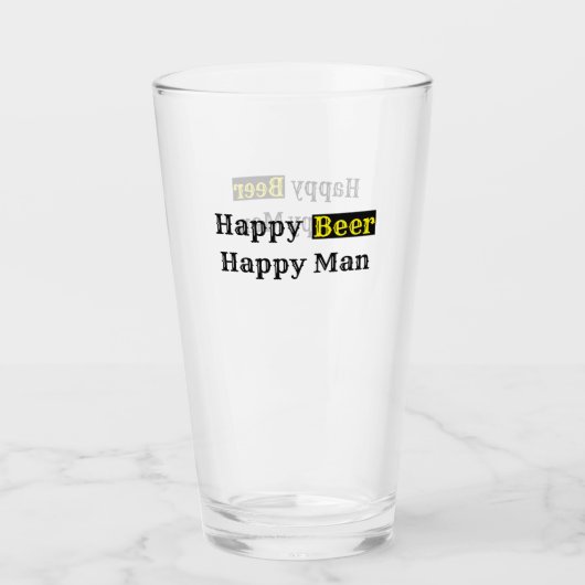 幸せなビール幸せな男 タンブラーグラス (正面)
